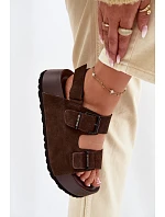 Semišové sandály na platformě Big Star TT274236 čokoládové Semišové sandály na platformě Big Star TT274236 čokoládové