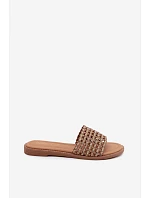 Dámské ploché s kamínky hnědé Fendi