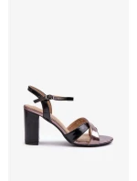 Sandály na vysokém podpatku z ekologické kůže Black Abilica Sandály na vysokém podpatku z ekologické kůže Black Abilica