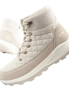 Lee Cooper dámská sportovní obuv zimní trekingová zateplená krémová ekologická kůže dámské