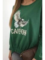 Dámská halenka s model 21138052 a nápisem Canyon zelený - K-Fashion