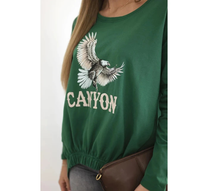 Dámská halenka s model 21138052 a nápisem Canyon zelený - K-Fashion