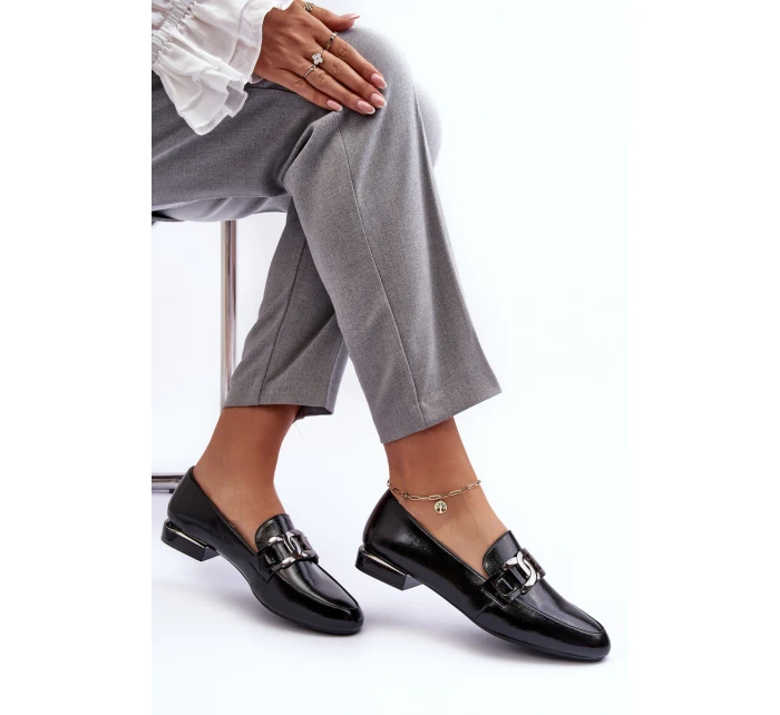 Dámské mokasíny s ozdobou černá model 21636087 - SERGIO LEONE