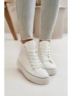 Dámské Zateplené Tenisky Z Eko Kůže Big Star OO274788 Bílé Dámské Zateplené Tenisky Z Eko Kůže Big Star OO274788 Bílé