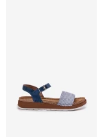 Dámské Sandály S Pletením Na Modré model 21697917 - Inblu