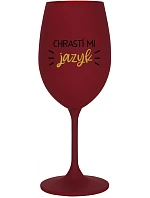 CHRASTÍ MI JAZYK - bordovy pohár na víno 350 ml CHRASTÍ MI JAZYK - bordovy pohár na víno 350 ml