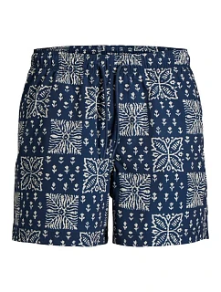 Jack&Jones pánské plavecké šortky JPSTMAUI SHELL AOP SWIM SHORTS REG 12291808 PAGEENT BLUE
