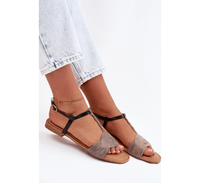 Dámské ploché sandály Černé Nexora