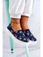 Dámské Slip On s paměťovou pěnou Big Star - tmavě modrá Dámské Slip On s paměťovou pěnou Big Star - tmavě modrá