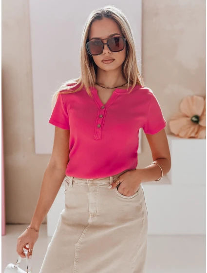 Dámská žebrovaná halenka LOOK růžová Dstreet model 21988809 - FashionStreet