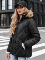 Dámská zimní prošívaná bunda s kapucí černá FashionStreet TY5232