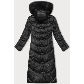 Černá dlouhá zimní bunda s kapucí S'west (B8198-1)