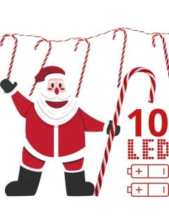 SVĚTLA GIRLANDY 10 VEDL LÍZÁTKO TYČINKY VÁNOČNÍ STROM TEPLÁ BÍLÁ LUCA