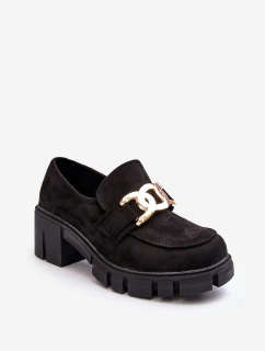 Dámské semišové polobotky s ozdobou černé model 21635771 - VINCEZA