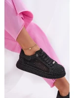 Zdobené tenisky na platformě GOE NN2N4021 černé Zdobené tenisky na platformě GOE NN2N4021 černé