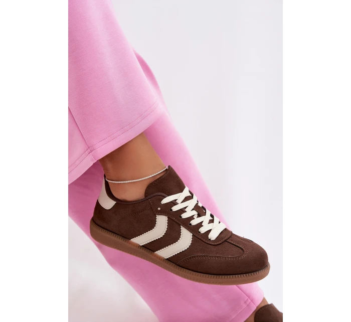 Dámské tenisky z eko semiše čokoládové model 22027752 - EVENTO
