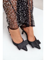 Lesklé lodičky s mašlí černé Gredan