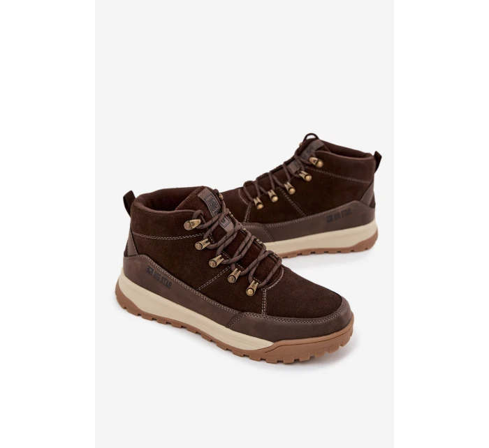 Pánské semišové trekové boty Big Star – hnědé