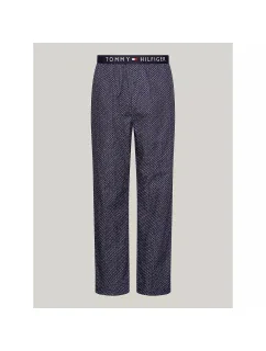 Pánské pyžamové kalhoty UM0UM02993 02E tm. modré s potiskem - Tommy Hilfiger