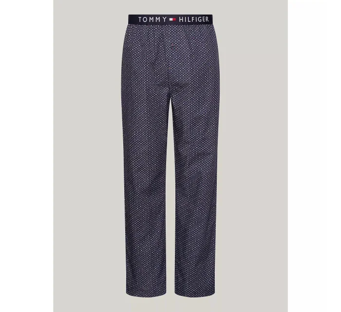 Pánské pyžamové kalhoty UM0UM02993 02E tm. modré s potiskem - Tommy Hilfiger