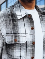 Pánská černobílá kostkovaná flanelová košile FashionStreet DX2677