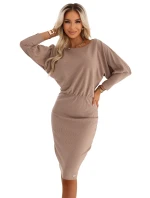 Pruhované šaty s žebrovanými manžetami model 21803464 - numoco Pruhované šaty s žebrovanými manžetami model 21803464 - numoco