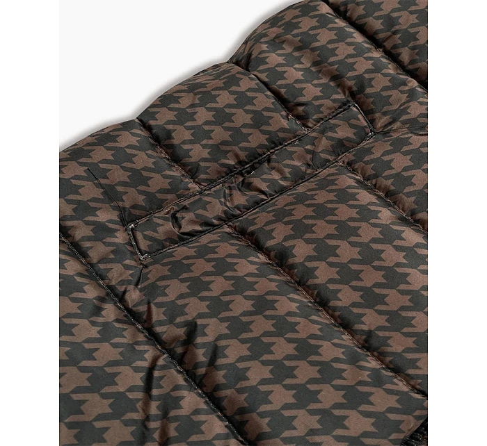 Dámská oboustranná zimní bunda tmavě modrá a hnědá (w557big)