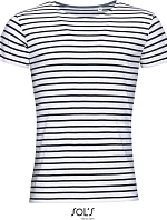 SOL'S Miles Men Pánské pruhované tričko 25.1398 white/navy