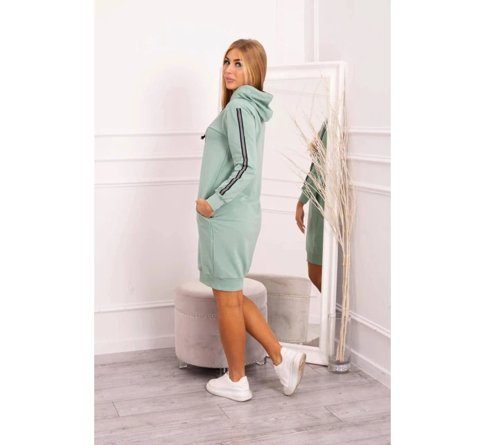 Šaty s model 21752976 potiskem tmavě mátové - K-Fashion