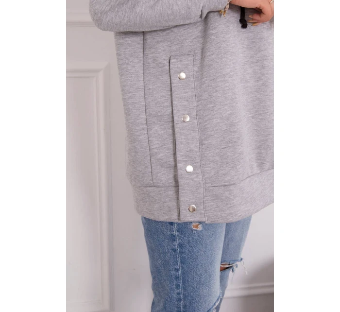 Zateplená mikina se zapínáním na druky šedá