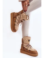 Voděodolné sněhule na platformě veganské D.Franklin DFSH370004 Hnědé