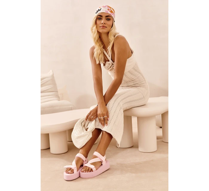 Dámské sandály na platformě Big Star model 21652637 růžové - Big Star Shoes Dámské sandály na platformě Big Star model 21652637 růžové - Big Star Shoes