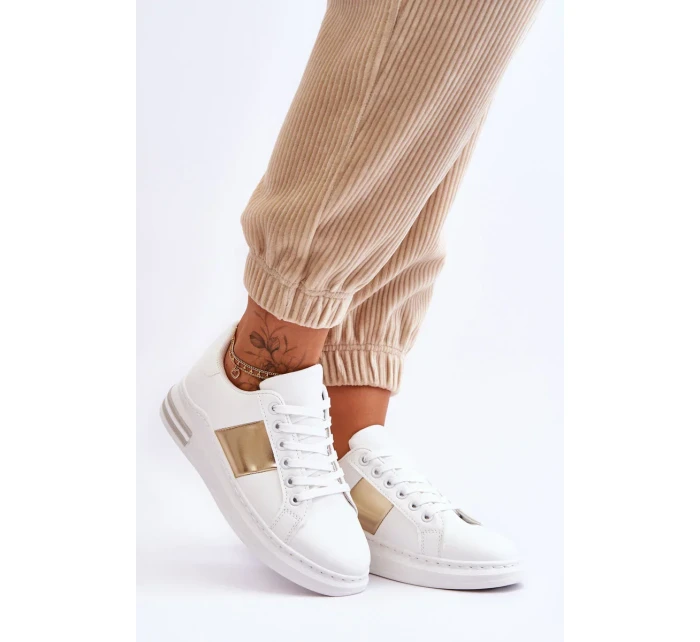 Klasické sportovní boty bílé a zlaté Follow Me Klasické sportovní boty bílé a zlaté Follow Me