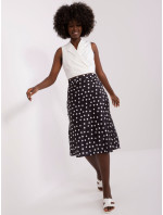 Černobílá puntíkatá midi sukně A-line