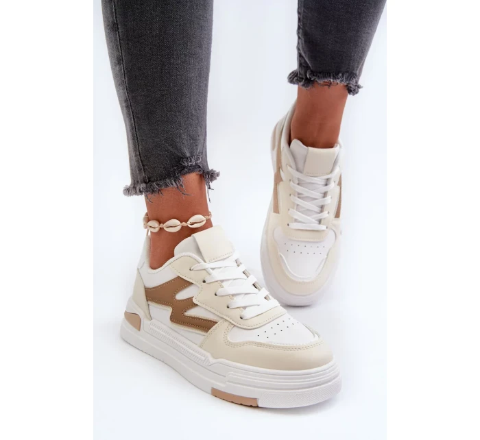 Dámské tenisky na platformě vyrobené z eko kůže, béžová Lynnette Dámské tenisky na platformě vyrobené z eko kůže, béžová Lynnette