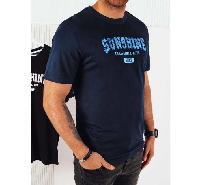 Pánské tmavě modré tričko s potiskem FashionStreet RX5375