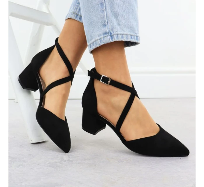 Dámské černé sandály na jehlovém podpatku Sergio Leone SK-830 Dámské černé sandály na jehlovém podpatku Sergio Leone SK-830