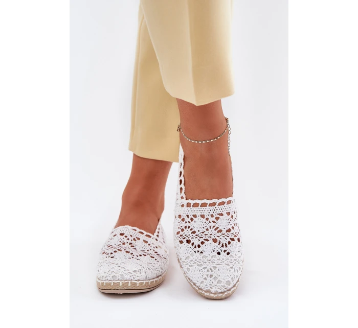 Dámské krajkové espadrilky bílé model 21701553 - Boto Dámské krajkové espadrilky bílé model 21701553 - Boto