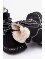 Dětské boty Trapper se zipem a ovčí kůží, černá Marialee