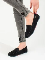 Komfortní mokasíny dámské černé bez podpatku Komfortní mokasíny dámské černé bez podpatku