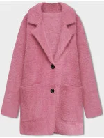 Krátký vlněný přehoz přes oblečení typu alpaka v lososové barvě model 18059153 - MADE IN ITALY