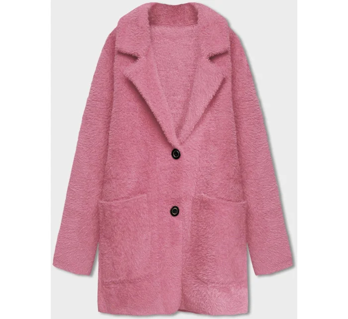 Krátký vlněný přehoz přes oblečení typu alpaka v lososové barvě model 18059153 - MADE IN ITALY