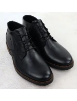 Pánské kožené boty černé model 21905319 Pánské kožené boty černé model 21905319