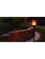 SOLÁRNÍ SVÍTILNA TANČÍCÍ PLAMENY 10X10X79CM 36 LED DIOD