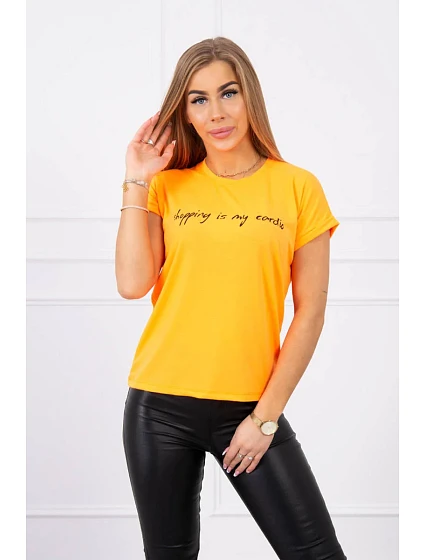 Halenka model 18748287 je moje kardio oranžová neonová - K-Fashion