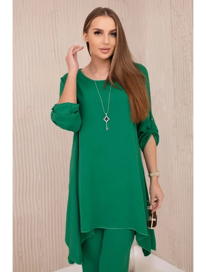 Sada halenky + kalhot s přívěskem zelený Sada halenky + kalhot s přívěskem zelený