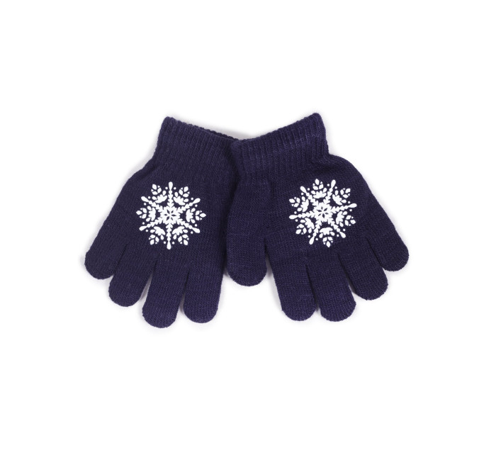 Dívčí pětiprsté rukavice model 17956832 námořnická modrá - Yoclub