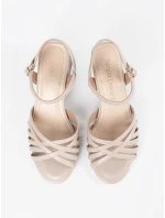 Jedinečné dámské hnědé  sandály Obcas