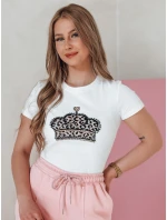 Dámské tričko s korunkou BLINGESSO bílé FashionStreet RY2878 Dámské tričko s korunkou BLINGESSO bílé FashionStreet RY2878