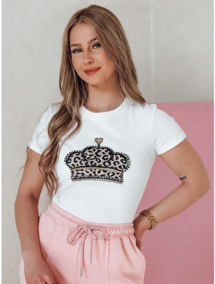 Dámské tričko s korunkou BLINGESSO bílé FashionStreet RY2878 Dámské tričko s korunkou BLINGESSO bílé FashionStreet RY2878